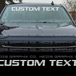 Custom Personalized Text Lettering Windshield Vinyl Decal Sticker Banner fits Car Truck SUV