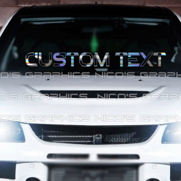 Custom Text Neu Windshield Graphic Decal Car Sticker Banner JDM Vinyl Euro KDM USDM