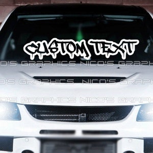 Custom Drip Text Windshield Decal - JDM Car Sticker
