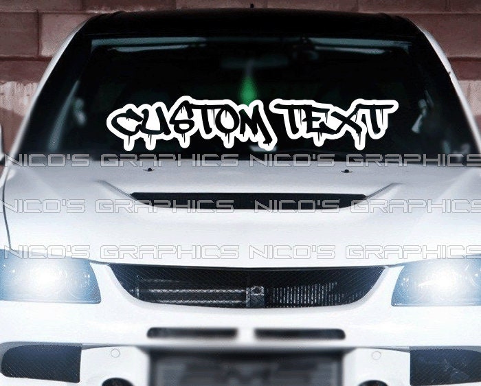Custom Drip Text Windshield Decal - JDM Car Sticker - Etsy