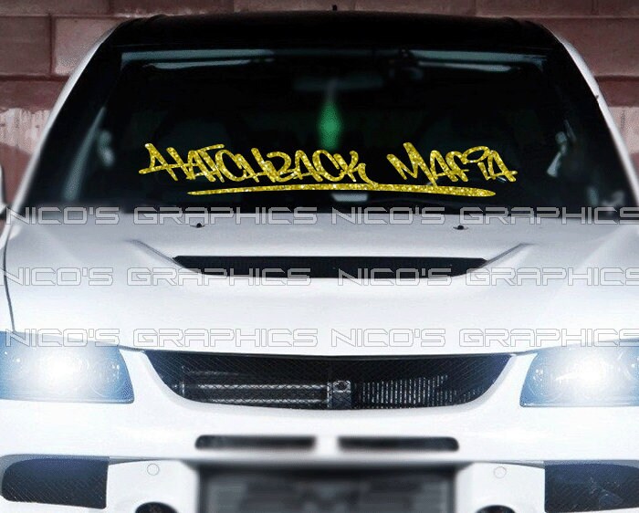 Hatchback Mafia Handwritten Windshield Graphic Decal Car Etsy