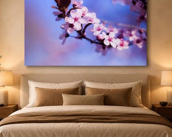 Floral Wall Art, Canvas & Poster Print, Cherry Blossom Decor