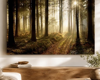 Forest Wall Art Canvas & Poster Print for Cozy Living Room Decor