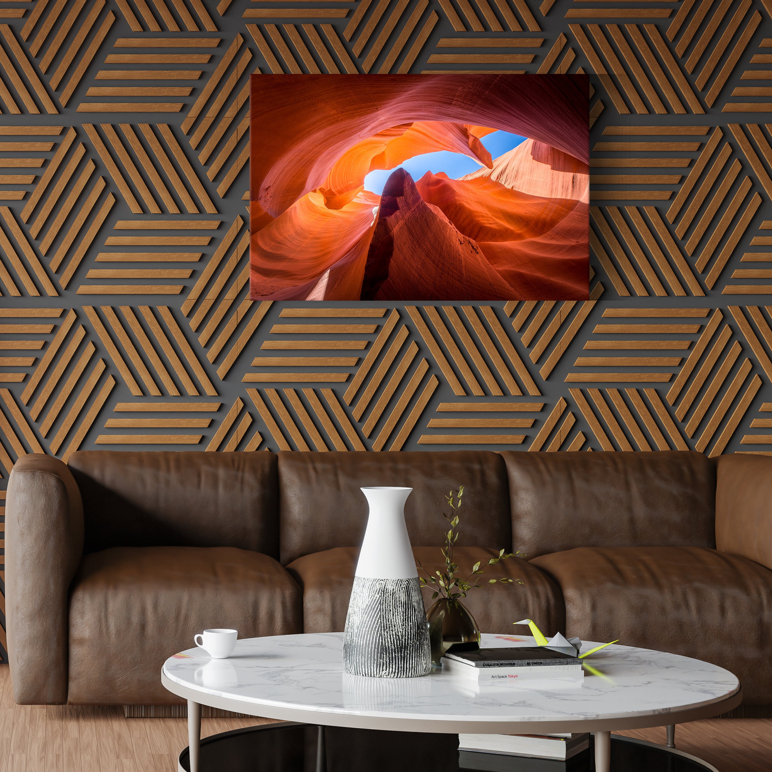 View of Canyon Landscape. Antelope Canyon Art. Landscape Canvas Print. Canyon ...