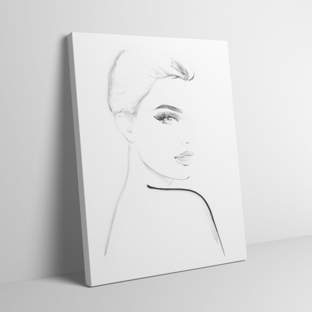 Woman Silhouette Art. Face Art. Modern Wall Art. Woman Art Canvas