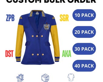 Custom Greek Sorority Varsity Blazer - Sigma Gamma Rho, Delta Sigma Theta, AKA, Zeta Phi Beta - Personalized Blazer for Sorority Events