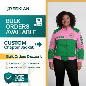 Alpha Kappa Alpha Custom Chapter Jackets, Bulk Orders for Lines & Sorority Groups, Bulk Discounts Available