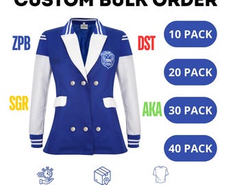 Custom Sorority Varsity Blazer - Zeta Phi Beta, Delta Sigma Theta, AKA, Sigma Gamma Rho Jacket - Personalized Blazer for Greek Events & Gift