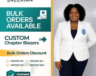 Bulk Order Zeta Phi Beta White Embroidered Blazers for Chapters and Special Events