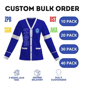 Cárdigan de hermandad personalizado: cárdigan Zeta Phi Beta, Delta Sigma Theta, también conocido como Sigma Gamma Rho con bordado: ropa griega personalizada