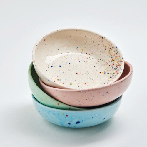 Confetti Ceramic Pasta Bowl Hand Painted Bowls Unique Etsy
