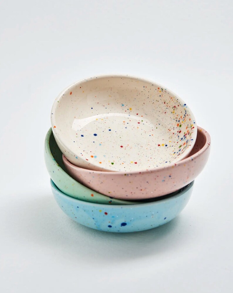 Confetti Ceramic Pasta Bowl Hand Painted Bowls Unique Etsy
