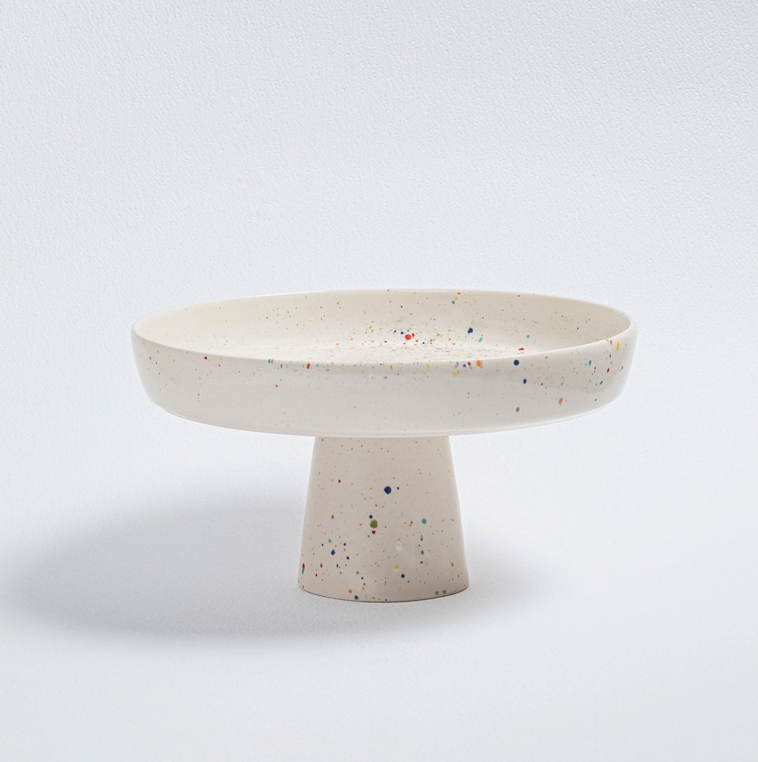 Confetti Cake Stand Rainbow Cake Stand Handmade Ceramic Etsy