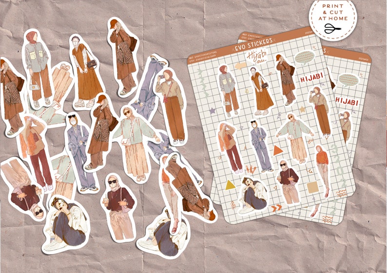 Modesty Sticker Islam Hijabi Sticker Sheet ,muslimah Sticker Sheet, Islamic Sticker Sheet ...