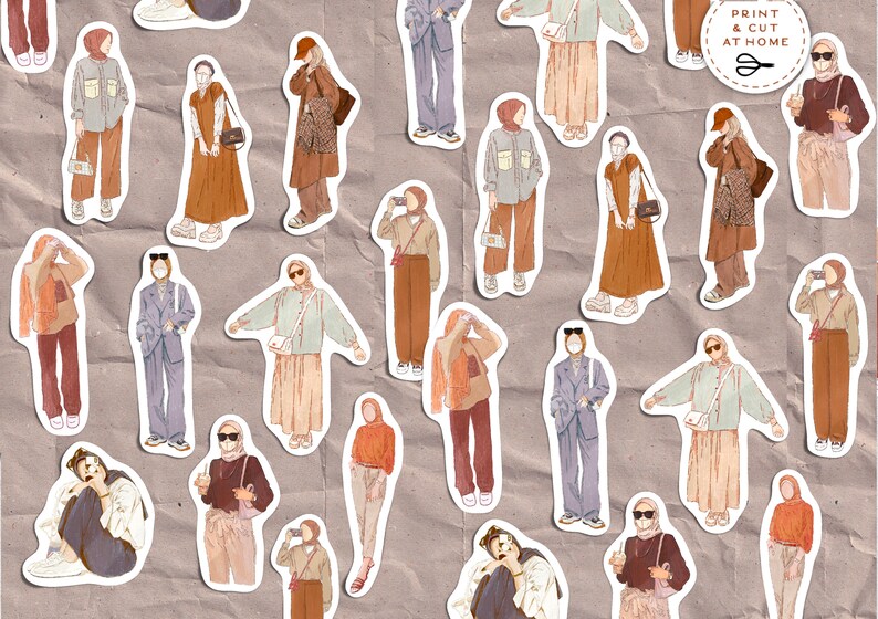 Modesty Sticker Islam Hijabi Sticker Sheet ,muslimah Sticker Sheet, Islamic Sticker Sheet ...