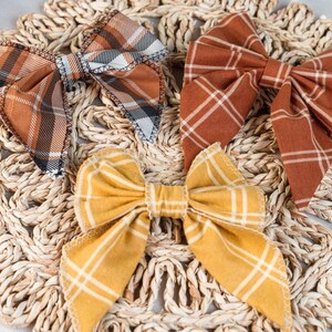 Sailor Bow  Fall Autumn Flannel Dog Collar Bows