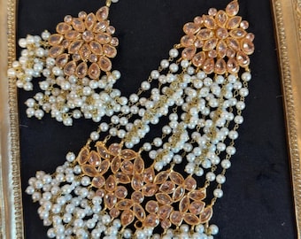Nauratan Jhommer and Tikka Traditional Indian Bridal Jewelry Headpiece