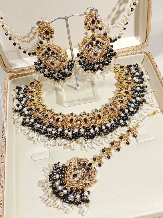 Ensemble complet de mariée lourd plaqué or Bijoux de mariée