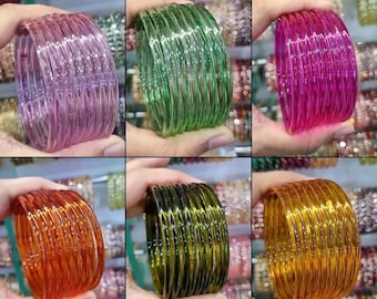 Jelly Glass Bangles Set | Indian Pakistani Bridal Bollywood Style Jewelry | Sabyasachi Inspirational Wedding Gift
