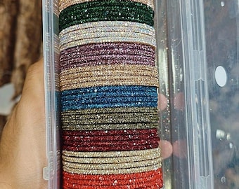 Glass  Bangles Set | Indian Pakistani Jewelry | Bridal Wedding Accessories | Multi-Color Traditional Wear