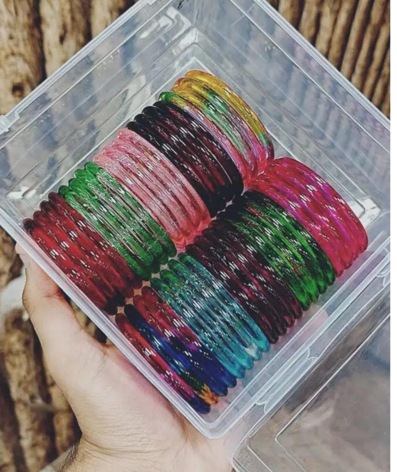 Jelly Glass Bangles Set | Indian Pakistani Bridal Bollywood Style ...