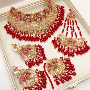 Bridal  Gold Plated Heavy Complete Set / Indian Pakistani Bridal Shaadi Jewelry/ Bollywood Wedding