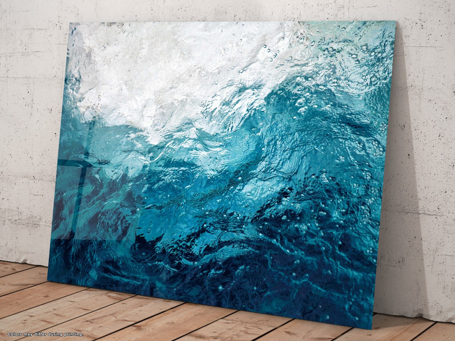 Glass Wall Art Ocean Tempered Glass Art Sea Wave Wall Hanging Etsy