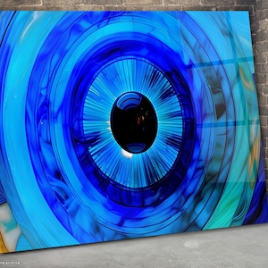 Abstract Eye Tempered Glass Wall Art: Modern Panoramic Decor