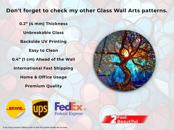Mosaic Wall Art, Durable Glass Panel, Glass Printing Decor, Large Wall Art  Decor, Tempered Glass Art, Glass Wall Decor, Glass Wall Art 