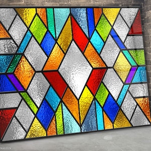 Stained Glass Wall Art Prints Horizontal Glass Art Panoramic Large Wall Art Tempered Glass Printing Art Stained Glass Paint