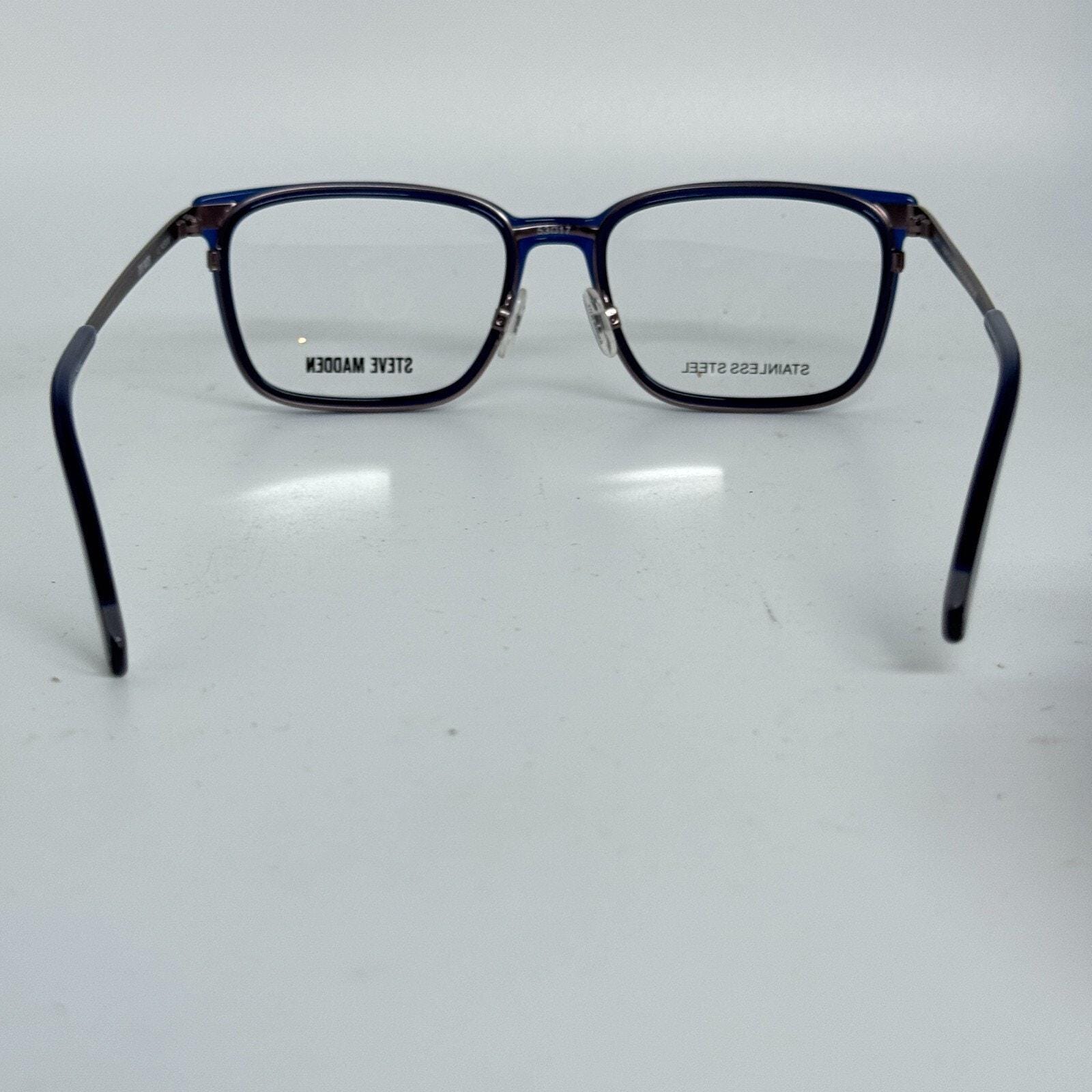 Steve Madden Eyeglasses Frames Debonair Blue Midnight 53-17 