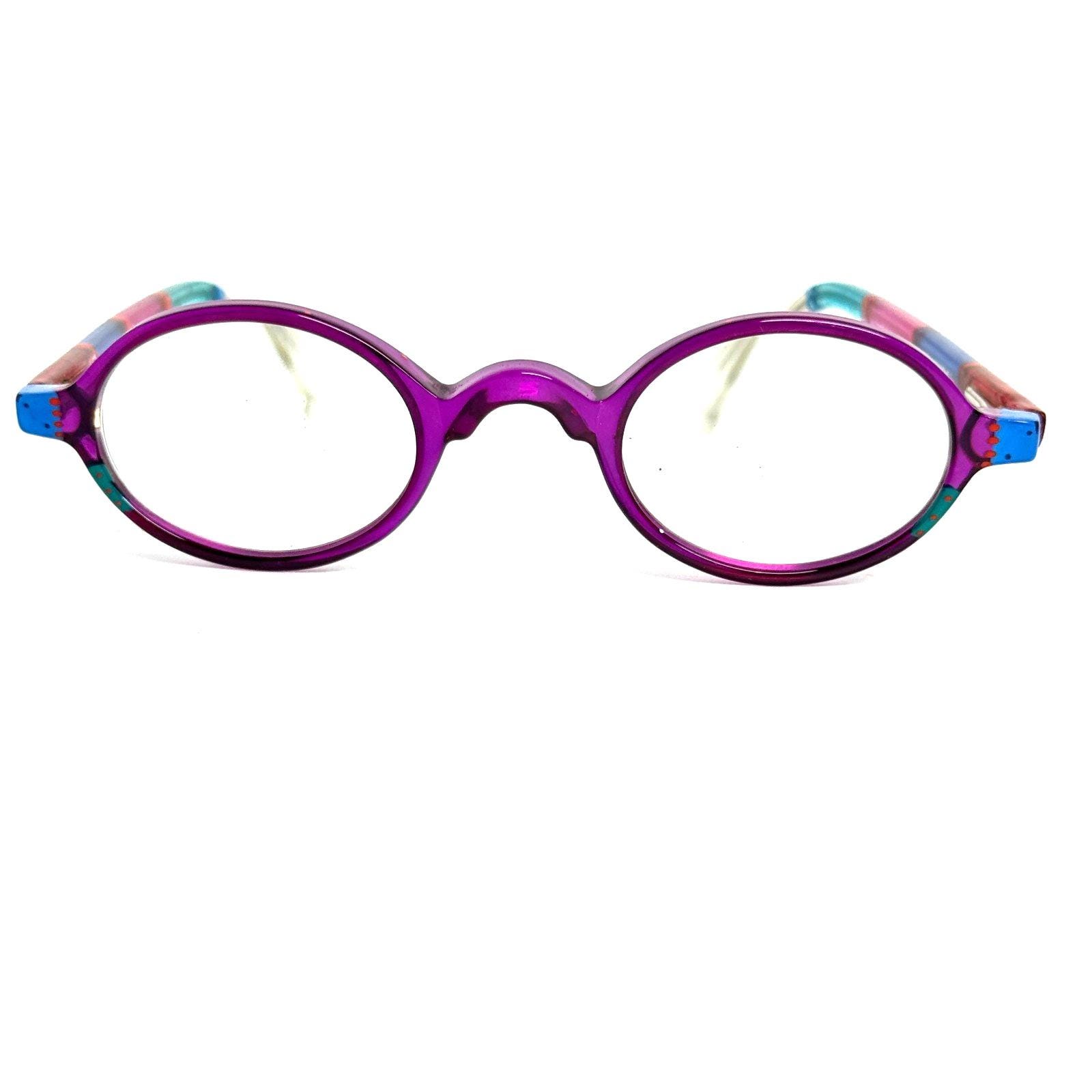 Ronit Furst Hand Painted Eyeglasses Purple Oval Frames Multicolor Temples 1705 5061_-_04_M_9c50fec4-a25a-408b  main image 2
