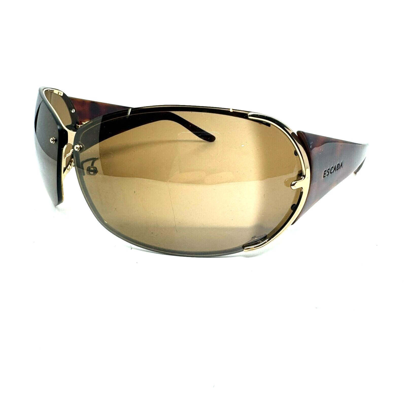 Escada SES631 Col. 300S Sunglasses Havana Gold Shield Type 