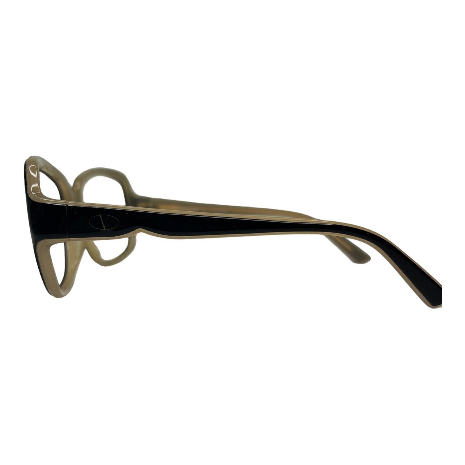 Valentino V600S O26 Womans Sunglasses Black Cream Frames 