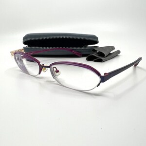 MIKLI M0626 Eyeglasses Half Rimless Frame Purple 52-17-134 H6410