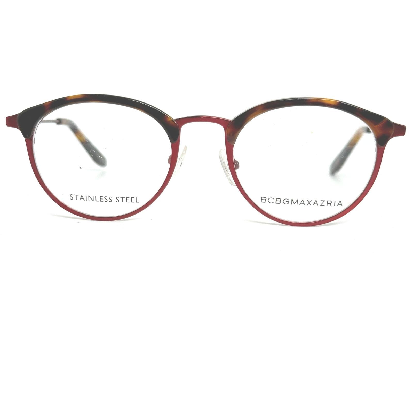 BCBGMAXAZRIA Astrid Wine Round Eyeglasses Frame Stainless 