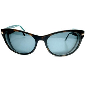 May include: A pair of tortoiseshell cat-eye sunglasses with dark lenses.