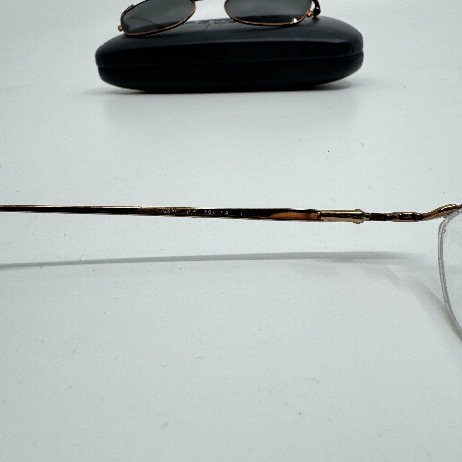 Easyclip Eyeglasses Gold Frame W Polarized Clipon Sunglasses 