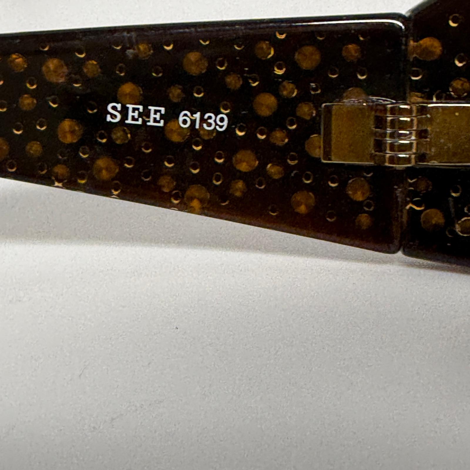 SEE Eyewear 6139 5181 Col.4126 Black Amber Studded Eyeglass Frames Italy 22292‎ SEE Eyewear 6139 5181 Col.4126 Black Amber Studded Eyeglass  main image 2