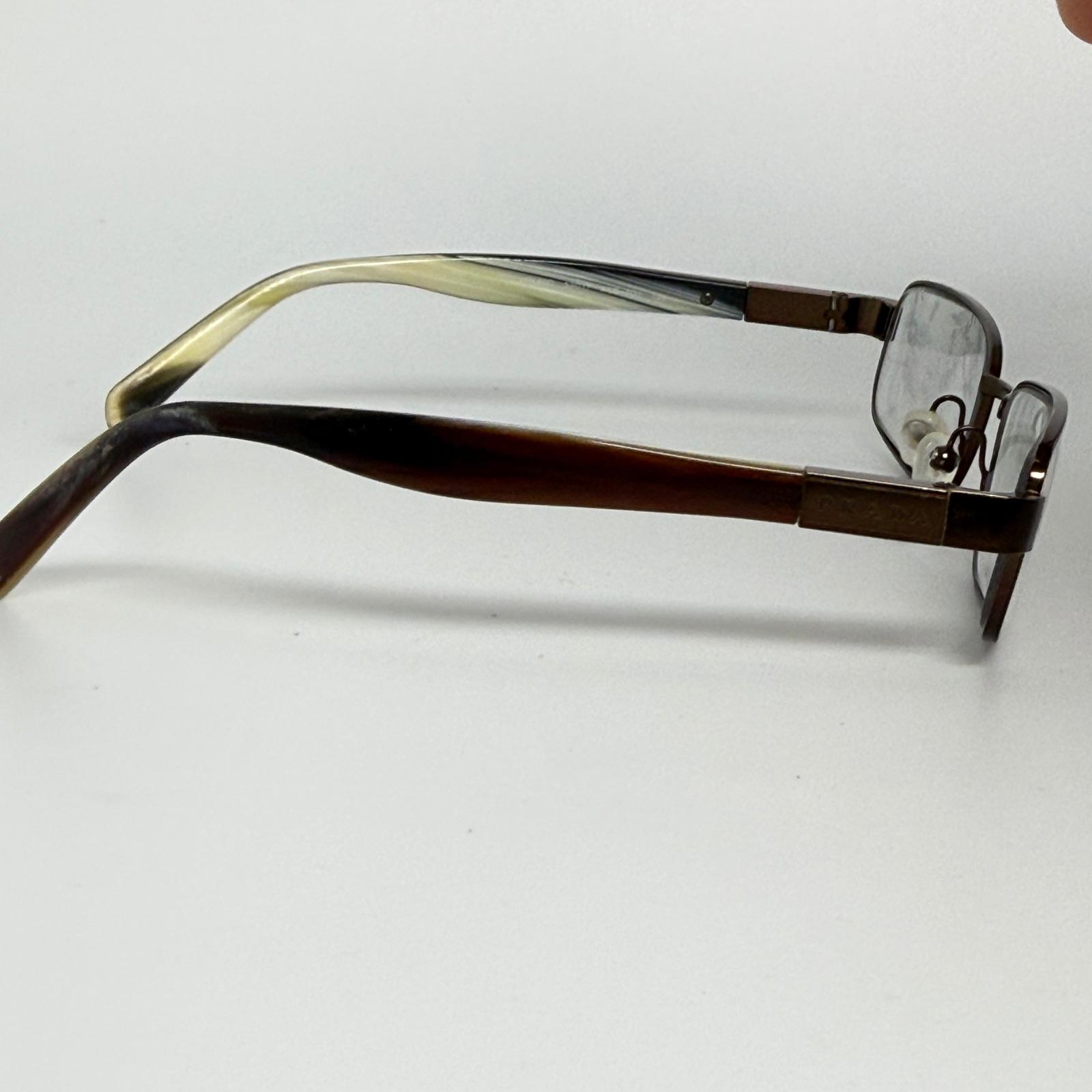 Prada VPR 500 eyeglasses‎ frames metal rectangle women Italy 52 17 135 21428 Prada VPR 500 Eyeglasses Frames Metal Rectangle Women Italy  main image 4