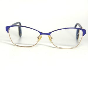 Bulova Nairobi‎ Royal Eyeglasses Frames Blue Gold 52-15-135 Womens Cat Eye Bulova Nairobi Blue Gold Eyeglass Frames 52-15-135  main image 4