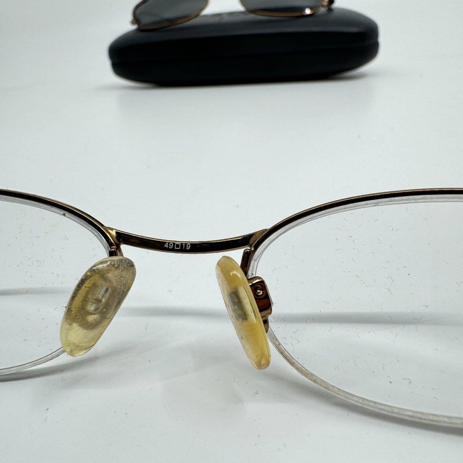 Easyclip Eyeglasses Gold Frame w Polarized ClipOn Sunglasses‎ 49-19 H9563 Easyclip Eyeglasses Gold Frame W Polarized Clipon Sunglasses  main image 3