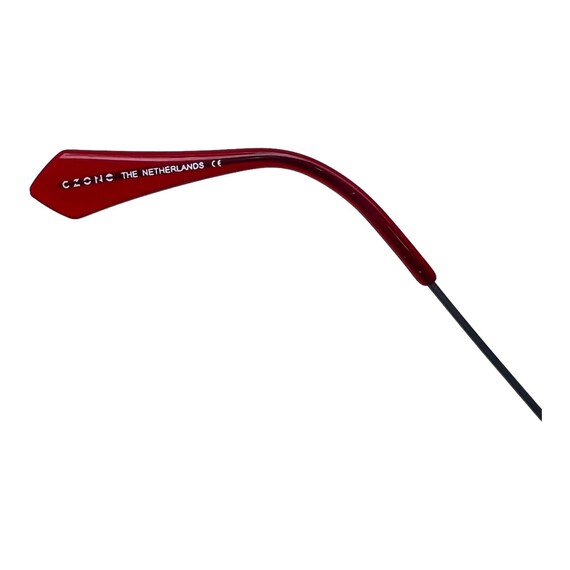 C-ZONE Eyeglasses Frames Silver Red Square U1201 … - image 5