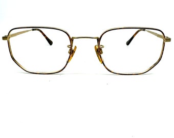 Monturas de gafas Giorgio Armani, monturas doradas de metal marrón tortuga solo H11744