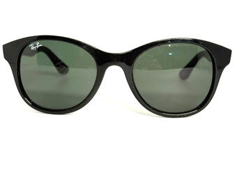 Ray-Ban RB4203 601 Black Round Sunglasses Green Classic G-15 Lenses 51mm Italy
