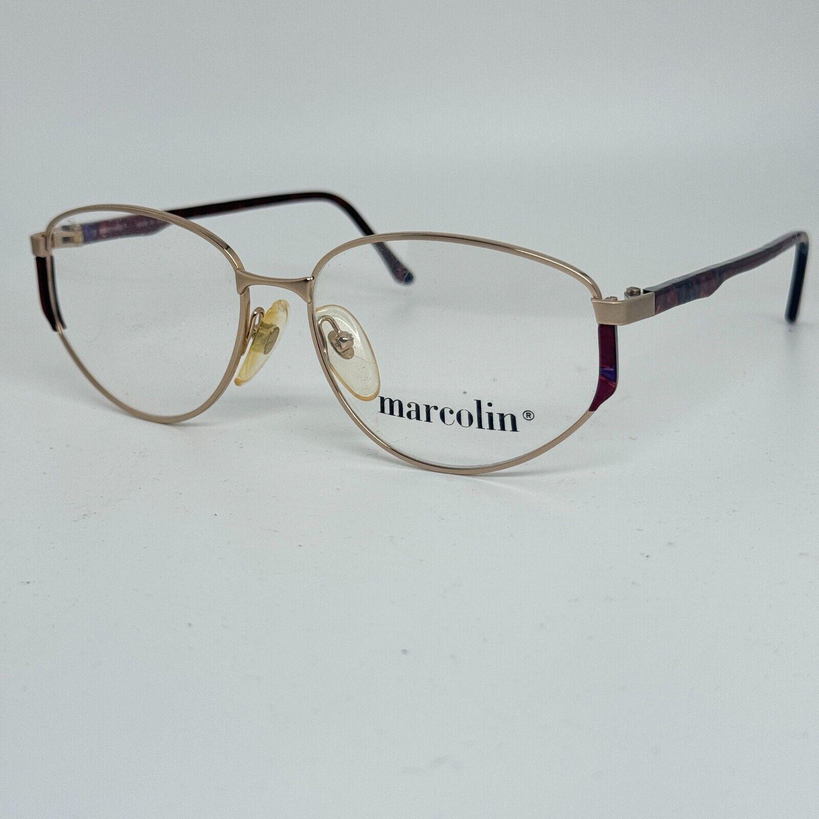 MARCOLIN Eyeglasses Frames Gold Red Womens Mod 7052 50-16 