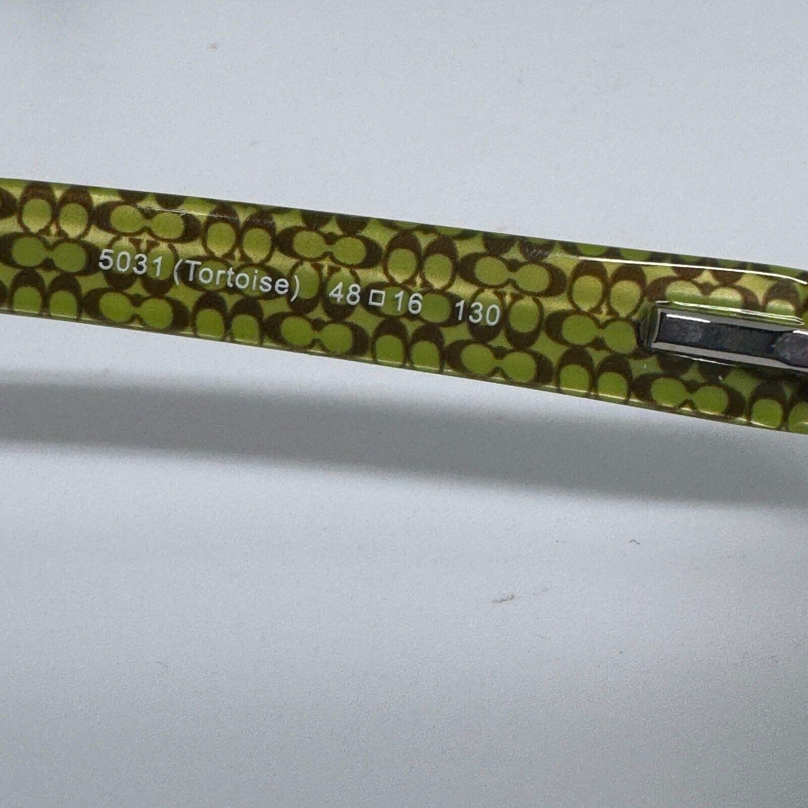 Coach HC6015 Delaney 5031 Small Tortoise Brown Green Eyeglasses 50-16 130 New Coach HC6015 5031 Delaney Tortoise Brown Green Eyeglasses  main image 2