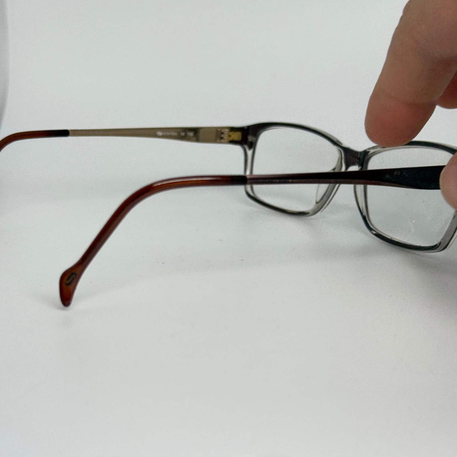 Stepper SI-30033‎ F180 Titanium Eyeglasses Frames Brown Rectangular 54-14-135 Stepper SI-30033 F180 Titanium Eyeglasses Frames Brown  main image 3