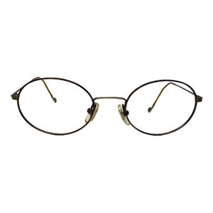 Vintage Calvin Klein CK115 553 Brown Gold Metal Oval Sunglasses H4593