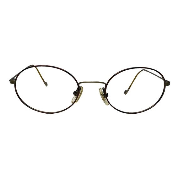 Vintage Calvin Klein CK115 553 Brown Gold Metal O… - image 1